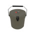 A green 12L ice bucket with a black handle and a secure lid, featuring a logo on the front.