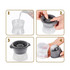 A whisky ice ball mould in grey and clear plastic, featuring step-by-step instructions for use.