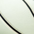 A white basketball featuring a textured surface and black detailing, with a logo present.