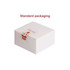 A white box containing Hat Shape Candles, featuring a simple design and a branding logo on the front.
