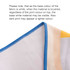 A microfibre beach towel featuring a white base with multicoloured prints and blue edging. Includes a logo.