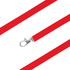 A red bootlace lanyard featuring a silver clip for attaching items.