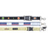Three lanyards in various colours: black with patterns, white with branding, and yellow with a logo. Each has a clip.