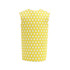 A drink bottle cooler in yellow with white polka dots, featuring a simple design and no visible branding.