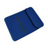 A blue tablet PC bag with a flap and a logo, featuring a sleek and minimalist design.