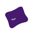 A purple laptop bag with multiple pouches and a logo. The bag features a smooth surface and a zip.