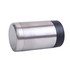 A 14oz stainless steel stubby holder with a black base, featuring a sleek, polished silver finish and a logo.