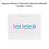 A medium white paper bag with fabric flat handles, featuring a colourful logo. Dimensions are 270mm wide, 200mm high, and 80mm deep.