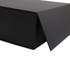 A large black foldable magnetic box with a triangular flap, featuring a smooth, matte finish and a logo.