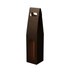 A drink bottle box in a black design, featuring a window and a handle for easy carrying.