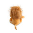 A plush toy lion in warm orange tones with a fluffy mane, shown from the back. It has a small tail and ears.