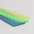 A multi-coloured, dual scale 30cm ruler with green, yellow, and blue sections, featuring a logo.