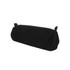 A black canvas pencil case with a zip closure and two side handles. The design is sleek and simple.