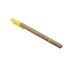 A highlighter with a yellow cap and accents, featuring a brown paper tube barrel and a clip.