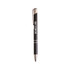 A black aluminium click pen featuring a silver clip and accents, with a logo displayed on the barrel.