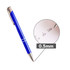 A blue aluminum click pen with a silver clip and accents, featuring a 0.5mm tip for writing.