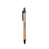 A Kraft paper pen with a black plastic tip and clip, featuring an printed logo.