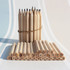 A bundle of grey-lead pencils without erasers, featuring natural wooden finish and hexagonal shapes.