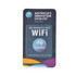A promotional phone screen cleaner featuring a blue design with an organisational logo.