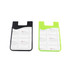 A black and a green smart wallet, designed to attach to phones, with a screen wipe feature.