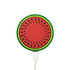 A circular, custom-shaped PVC wireless charger designed to look like a watermelon, featuring green and red colours with black seeds.