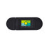 A black tablet webcam cover featuring a rectangular design and a logo.