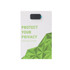 A black upgraded mini webcam cover on a green and white branded packaging featuring geometric patterns.
