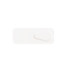 A smart webcam cover in white, featuring a simple design with a sliding mechanism. It has a branding logo.