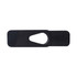 A black smart webcam cover with an oval cutout, designed to protect privacy while using a webcam.