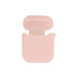 A pink silicone case designed to protect AirPods, featuring an open lid and a smooth surface.