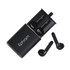Black Slide Metal True Wireless Earbuds with charging case, featuring a logo, on a white background.