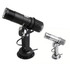 A black and silver LED logo projector light in two sizes, featuring adjustable mounting bases.