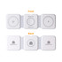 A foldable MagSafe wireless charger in white, featuring three charging pads on the front and a logo on the back.
