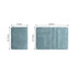 A teal RFID multifunctional PU leather passport holder with multiple card slots and dimensions displayed.