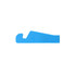 A V-shaped phone stand in bright blue, featuring a sleek design and a logo on the surface.