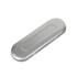 A silver tin with a black foam insert, designed for pen packaging. It has a smooth metallic finish.