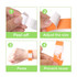 Four-step instructions for using a disposable full colour Tyvek wristband, showcasing an orange wristband and hands adjusting it.