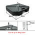 A black base for banners, measuring 46cm x 46cm, with a connector and capacity for 15kg of water.
