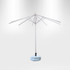 A 3x3m square market umbrella with valances, featuring a white frame and a light blue base.