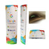 A cardboard display totem with a colourful geometric design, featuring a logo and promotional text.