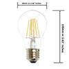 (10-Bulbs) Anyray 40 Watt Equivalent A19 LED Light Bulb, Clear E26 Vintage Edison Style, Warm white 40W