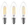 Anyray (3)-LED Bulbs B11 Filament E12 Candelabra 60W Equivalent, Dimmable Chandelier Light Bulbs, High Brightness 650 LM Warm White , Candle Light Bulbs, Clear Glass