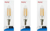 Anyray (3)-LED Bulbs B11 Filament E12 Candelabra 60W Equivalent, Dimmable Chandelier Light Bulbs, High Brightness 650 LM Warm White , Candle Light Bulbs, Clear Glass