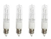 4-Bulbs JD 75W Mini Candelabra (E11) - Halogen Single Ended Light Bulb 75 Watt Clear Anyray A1790Y