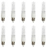 Anyray A1795Y (10)-Pack 100 Watt JD E11 100W Mini-Candelabra T4 Halogen Light Bulb, CLEAR, 100Watts Dimmable