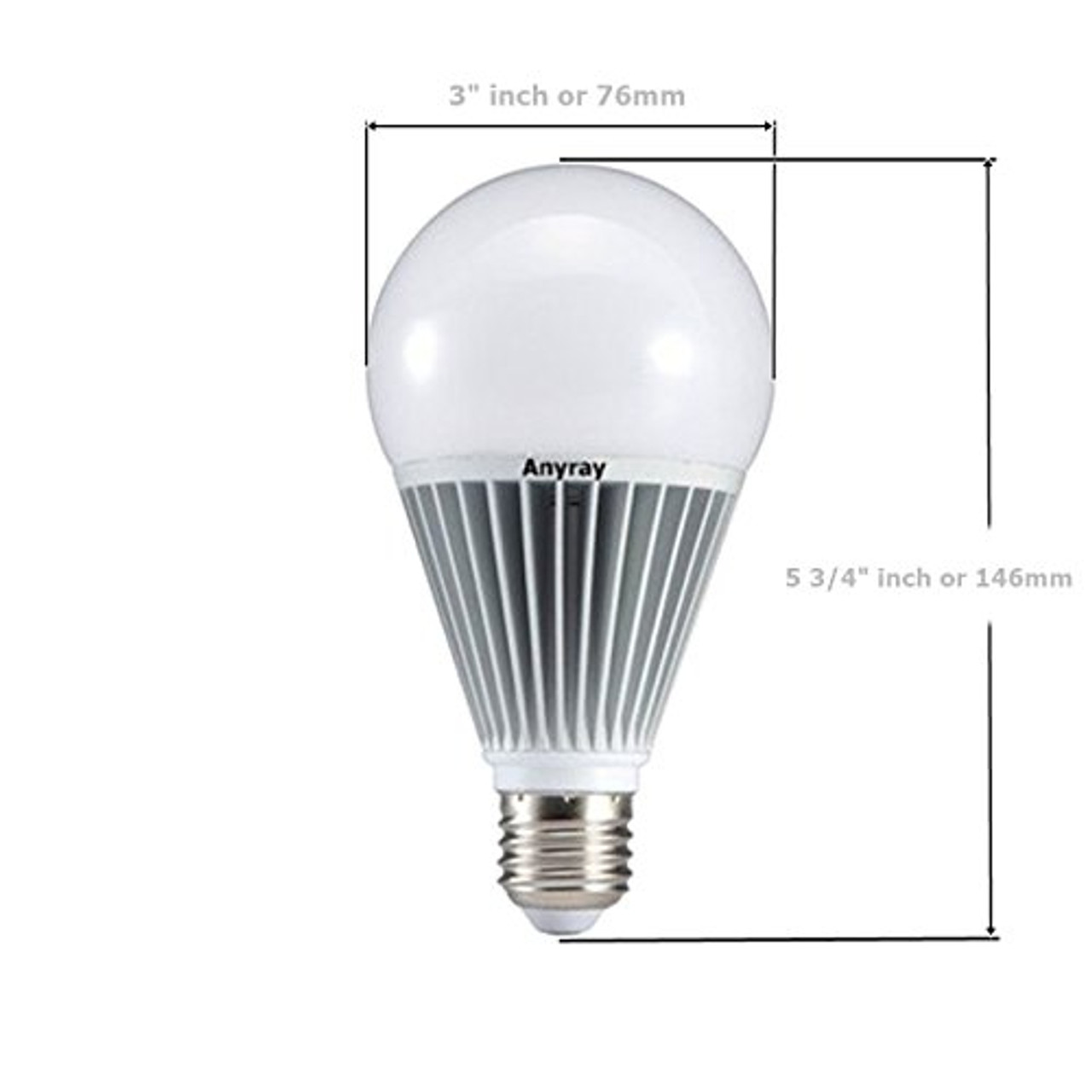 Behoren Talloos vroegrijp Anyray 100 Watt Equal LED Light Bulb 1300 Lumen 15 Watt Cool White (100W  Replacement) Dimmable