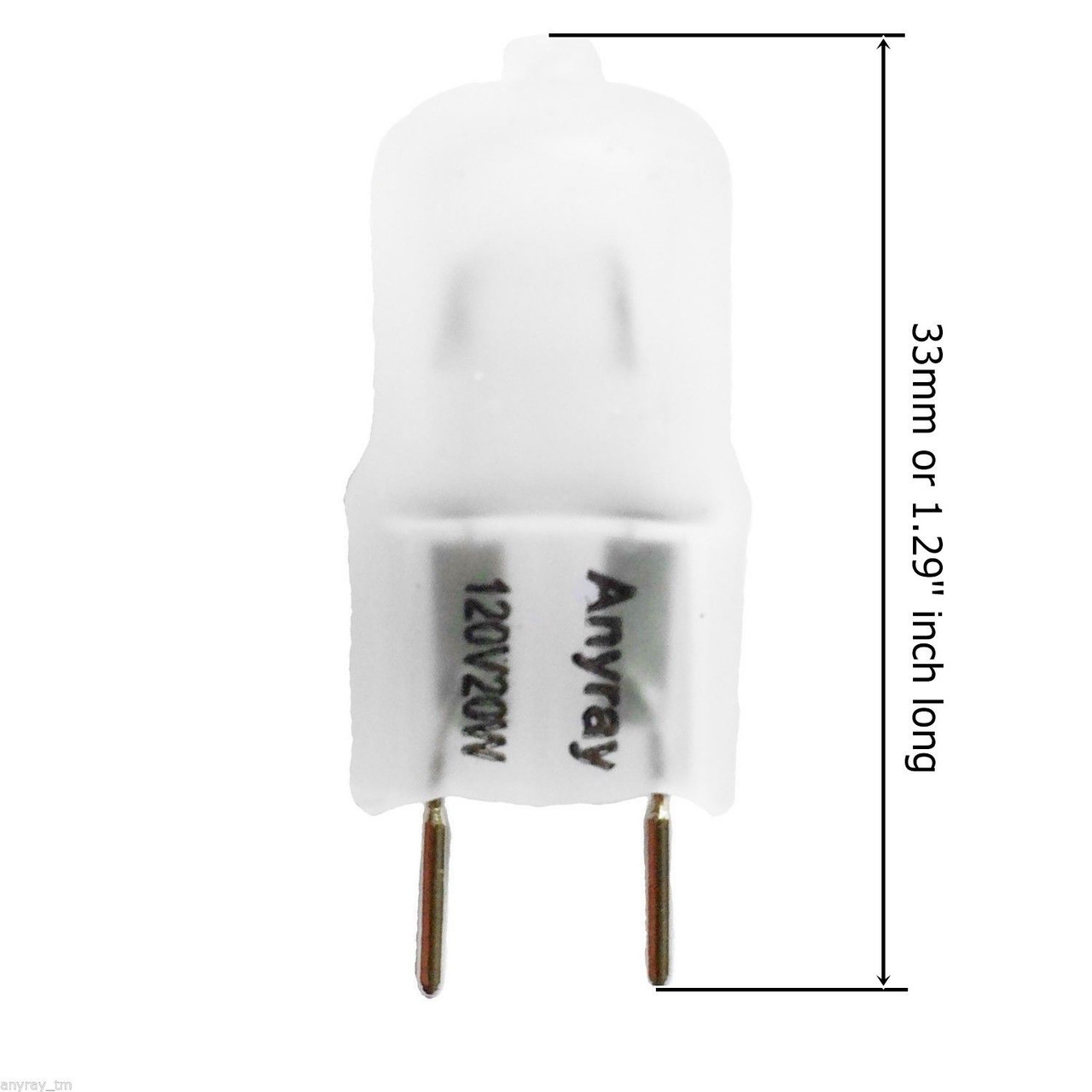Anyray A1700F (2)Bulbs 20 Watt G8 120V 130 Volt Halogen Light Bulb