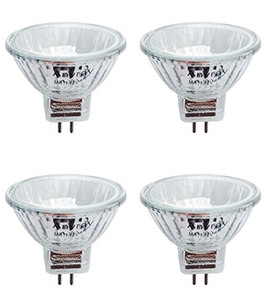 (4-bulbs) Clear MR11 8W 12V Precision Halogen Reflector Fiber Optic Christmas Trees  12-Volts 8-Watts  Anyray A2001Y