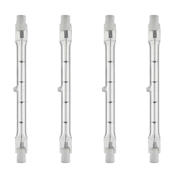 (4)-Bulbs 500W J-Type J500W 4 3/4 Inch 118mm T3 R7S RSC Quartz Lamps Double Ended Contact 120V