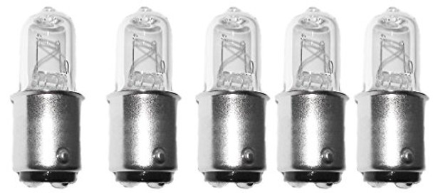 (5)-Bulbs 35 Watt JD Type BA15D 35W DC Bayonet Base T4 Halogen Light Bulb, CLEAR 35Watts Anyray A1772Y